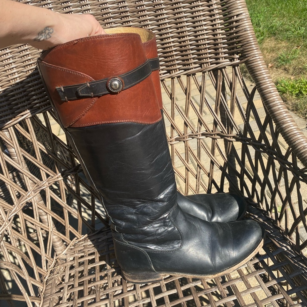 Frye Molly Tall Button Boots - Two Tone